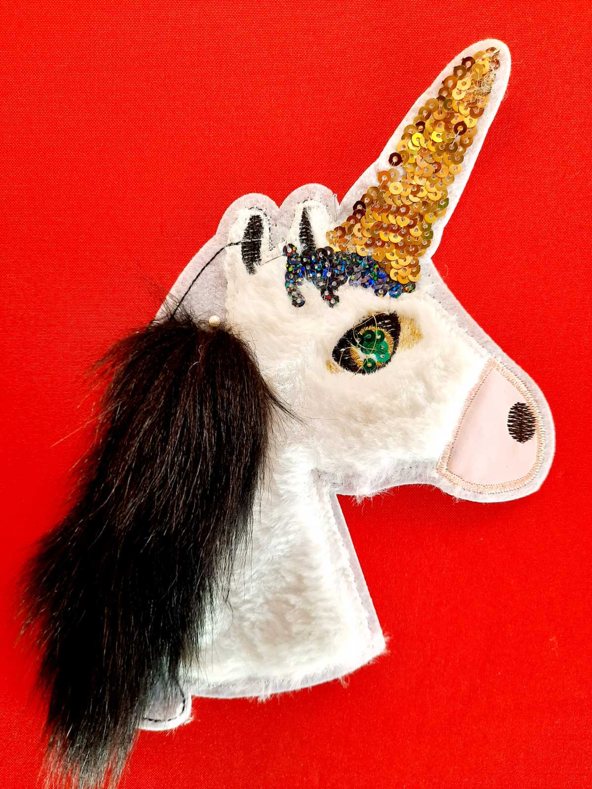 Аплікація нашивна Єдиноріг хутро