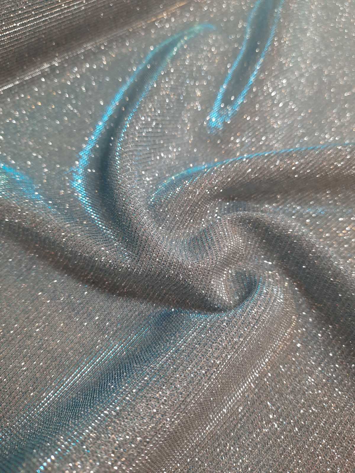 Трикотаж люрекс сірий з блакитним відливом